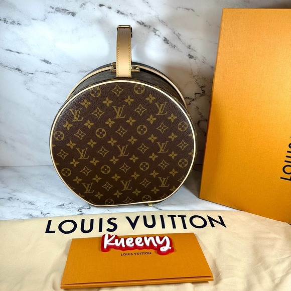Louis Vuitton Hat Box 30 bag Boite Chapeau vintage monogram LV trunk New Leather - Picture 14 of 14